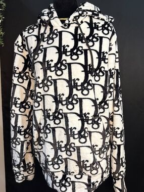 Small Black & White Drugs Logo-Print Hoodie Sweater